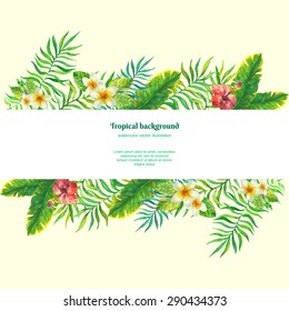 tropical plants. vector background