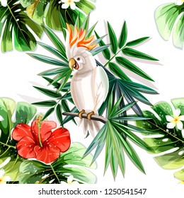 Tropical plants. Vector illustration.