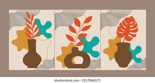 tropical poster abstract art and geometric shape background
