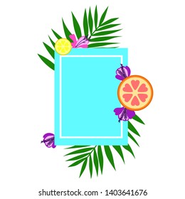 Tropical poster vector with pastel colors