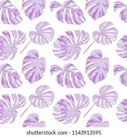 Tropical Print. Jungle Seamless Pattern. Vector Illustration of Tropical Leaves and Flowers. Swimwear Design. Summer Hawaiian Pattern. 
Aloha Fabric Repeated Print. 
 
