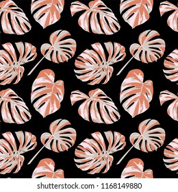 Tropical Print. Jungle Seamless Pattern. Vector Tropic Summer Motif with Hawaiian Flowers. Swimwear Design. Summer Hawaiian Pattern. 
Aloha Fabric Repeated Print. 
 

