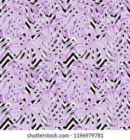 Tropical Print. Jungle Seamless Pattern. Vector Illustration of Tropical Leaves and Flowers. Interior Design
Swimwear Design. 
 
