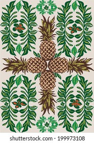 Tropical print with pine apples
