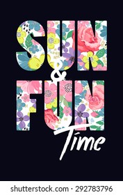 Tropical print slogan.For t-shirt or other uses,in vector.