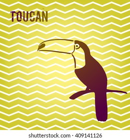 tropical print Toucan. Vector background
