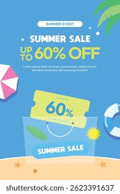Tropical Promo Coupon Banner for Discount Events