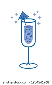 tropical purple drink with umbrella