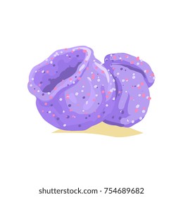 Tropical purple tube sponge. Colorful aquarium coral in flat design. Underwater world design