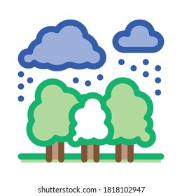 tropical rain icon vector. tropical rain sign. isolated contour symbol illustration