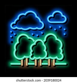 tropical rain neon light sign vector. Glowing bright icon tropical rain sign. transparent symbol illustration