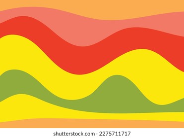 curva de arcoiris tropical y fondo de patrón ondulado para publicidad tecnología de afiches medio ambiente naturaleza orgánica vectores.