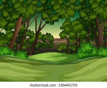 A tropical rainforest background illustration