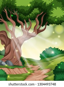 Ilustración de fondo de selva tropical