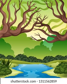 A tropical rainforest background illustration