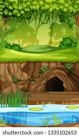 A tropical rainforest background illustration