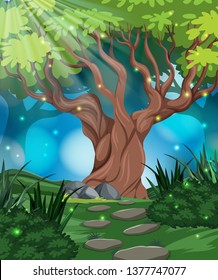 A tropical rainforest background illustration