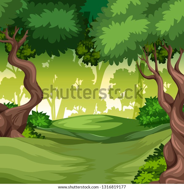 Tropical Rainforest Background Illustration Stock Vector (Royalty Free ...