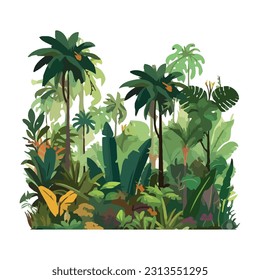 tropical rainforest paradise landscape, isolated