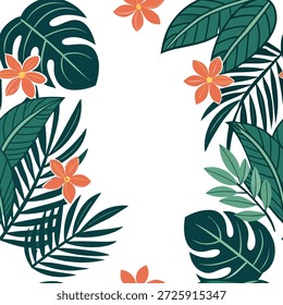 Padrão de azulejos sem costura da floresta tropical com folhagem densa e acentos florais vibrantes para configurações de casa exóticas conceito como Folhagem densa e acentos florais vibrantes criar padrão de azulejos sem costura da floresta tropical para configurações de casa exóticas no Conceito de Stock de Fotos e espaço vazio no lado esquerdo, sem texto —ar 7:2 —tile