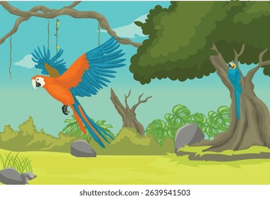 tropical rainforests are the habitat of macaws