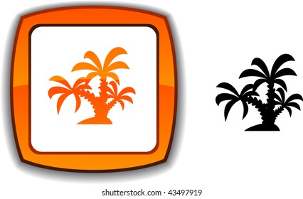 tropical   botón realista. Ilustración vectorial.