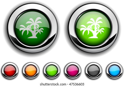 tropical realistic buttons. Vector illustration.