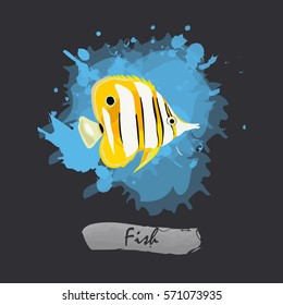 Tropical reef fish colorful vector illustration