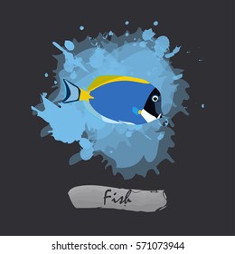 Tropical reef fish colorful vector illustration