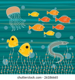 a tropical reef and its inhabitants
