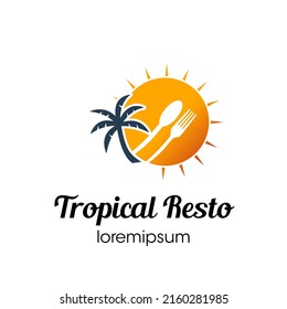 Tropical Resto logo or symbol template design