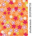 Tropical, retro, orange.. so cute! This vector pattern repeats blossoms seamlessly in a warm and trendy color pallet. 