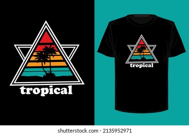 Tropical retro vintage t shirt design