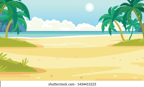 Tropical sand background. Beach overlooking the ocean. Ocean, sea. No people.