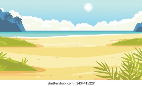 Tropical Sand Background. Beach Overlooking The Ocean. Ocean, Sea. No People.