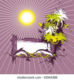 Tropical scene banner