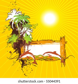Tropical scene banner