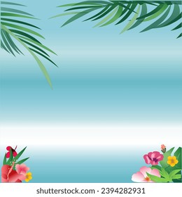 Tropical Sea and Beach Background Vector