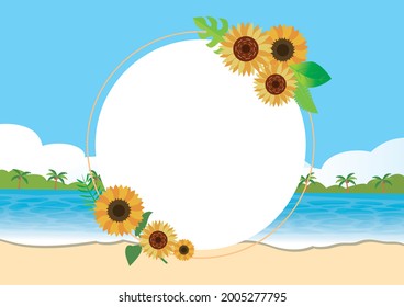 Tropical sea beach vacation background illustration
