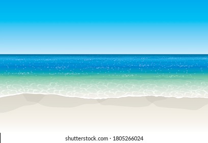 Tropical sea and beach. Vector material