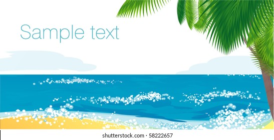 Tropical sea landscape. Vector.