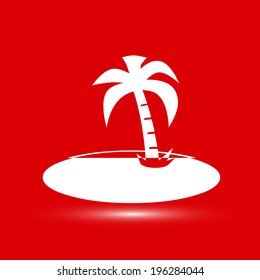 Tropical sea small island - Vector icon isolated 