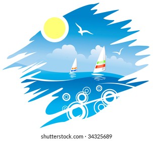 Tropical Sea with Windsurf