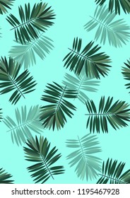 Tropical seamless ethnic pattern with exotic leaves. Hawaiian floral design. Summer background for cards, invitations, apartments, wallpapers. Vector illustration.