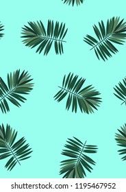 Tropical seamless ethnic pattern with exotic leaves. Hawaiian floral design. Summer background for cards, invitations, apartments, wallpapers. Vector illustration.