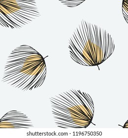 Tropical seamless ethnic pattern with exotic leaves. Hawaiian floral design. Summer background for cards, invitations, apartments, wallpapers. Vector illustration.
