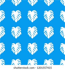 Tropical seamless ethnic pattern with exotic leaves. Hawaiian floral design. Summer background for cards, invitations, apartments, wallpapers. Vector illustration.Monstera.