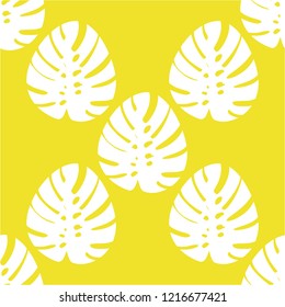 Tropical seamless ethnic pattern with exotic leaves. Hawaiian floral design. Summer background for cards, invitations, apartments, wallpapers. Vector illustration.
