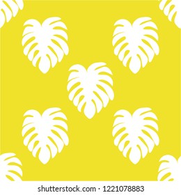 Tropical seamless ethnic pattern with exotic leaves. Hawaiian floral design. Summer background for cards, invitations, apartments, wallpapers. Vector illustration.