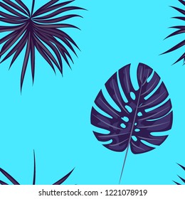 Tropical seamless ethnic pattern with exotic leaves. Hawaiian floral design. Summer background for cards, invitations, apartments, wallpapers. Vector illustration.